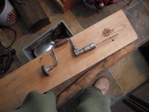 Pilot holes for the cut.